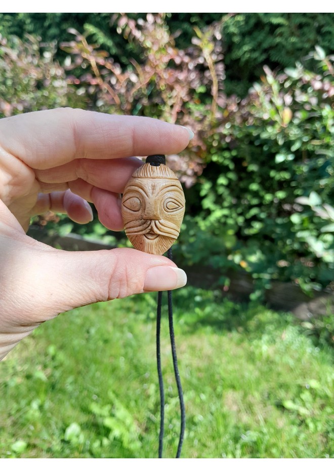 Odin amulet carved from moose antler – Ansuz rune