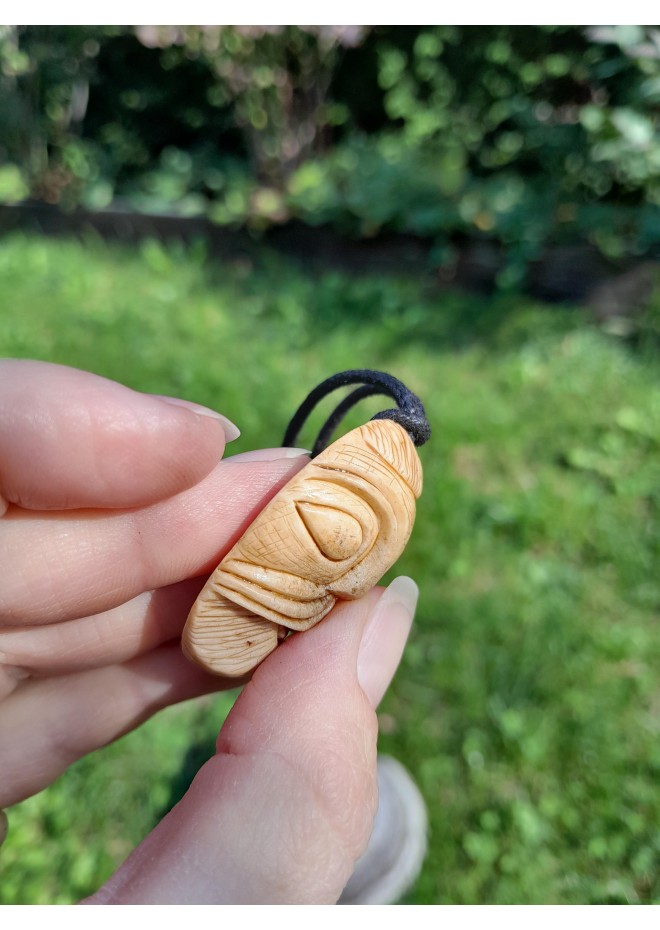 Odin amulet carved from moose antler – Ansuz rune