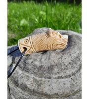 Bear amulet with Algiz rune – Norse moose antler talisman Bear amulet with Algiz rune – Norse moose antler talisman