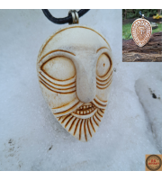 Hand-carved Double-sided Odin amulet with rune circle Hand-carved Double-sided Odin amulet with rune circle