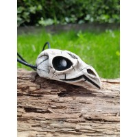 Raven skull amulet | hand-carved moose antler Viking pendant