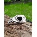 Hand-carved moose antler Viking raven skull amulet