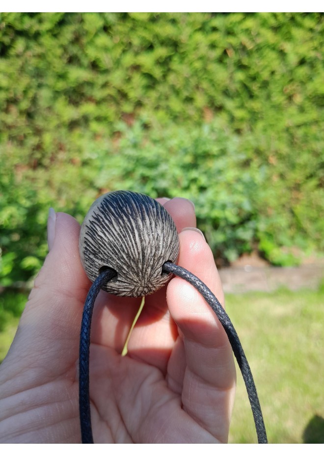 Hand-carved Raven skull & pentagram moose antler amulet