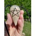 Hand-carved Raven skull & pentagram moose antler amulet