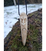 Odin rune amulet - hand-carved moose antler with name runes