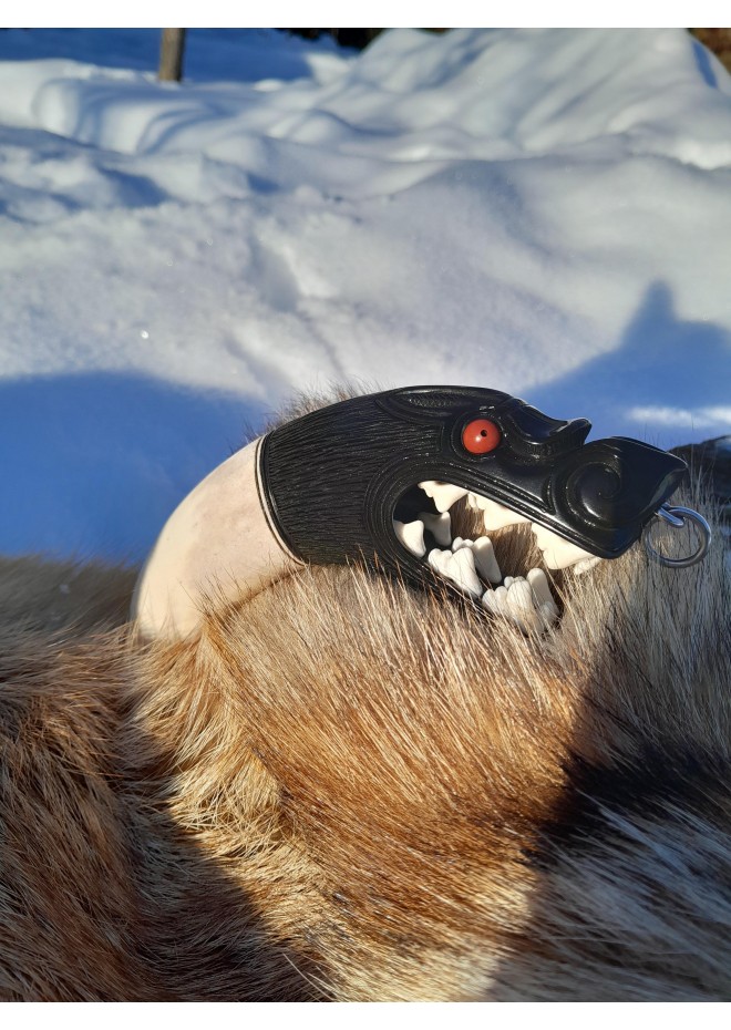 Fenrir wolf head Viking amulet pendant