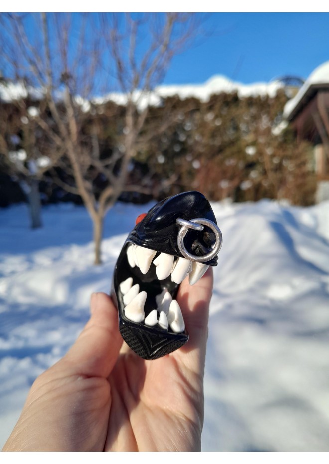 Fenrir wolf head Viking amulet pendant