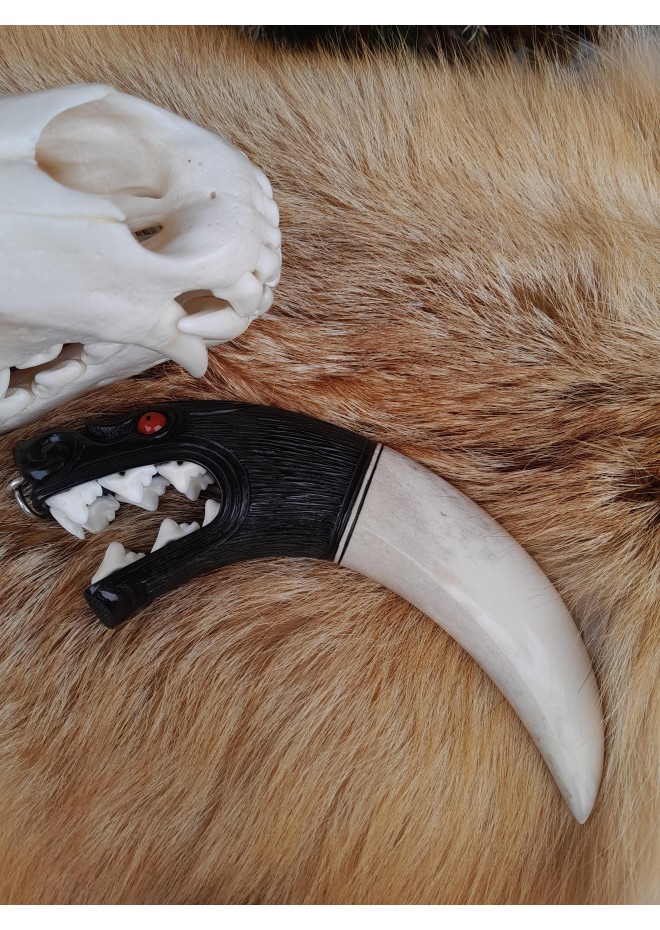 Fenrir wolf head Viking amulet pendant