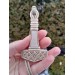 Hand-carved Thor’s Hammer moose antler amulet