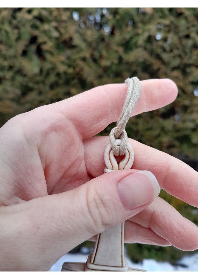 Hand-carved Thor’s Hammer moose antler amulet