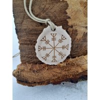Hand-carved Viking Helm of Awe moose antler amulet