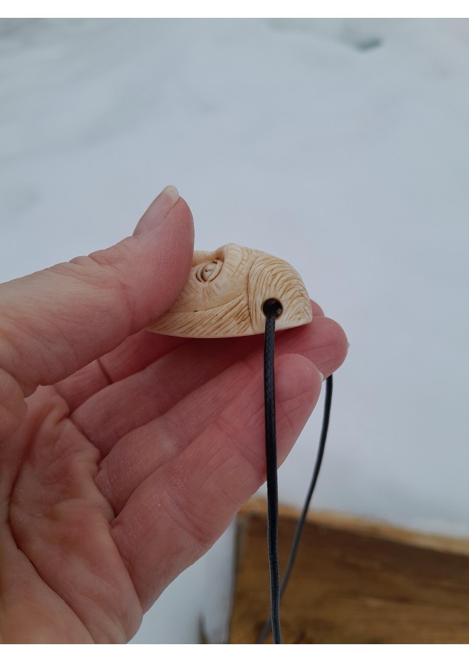 Hand-carved Odin pendant with Ansuz rune