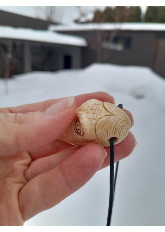 Hand-carved Odin pendant with Ansuz rune