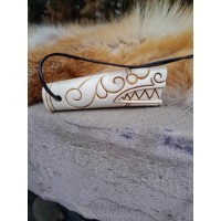 Hand-carved Viking Dragon head amulet with Algiz rune