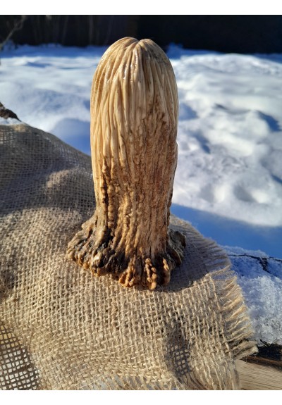 Hand-carved Odin statue from genuine moose antler
