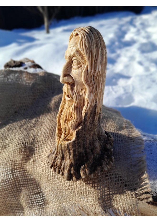 Odin figurine carved from real moose antler