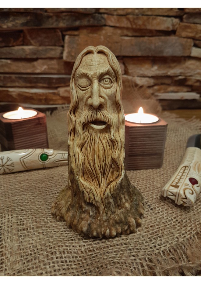 Odin figurine carved from real moose antler