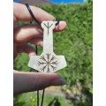Custom Mjolnir amulet with Helm of Awe design