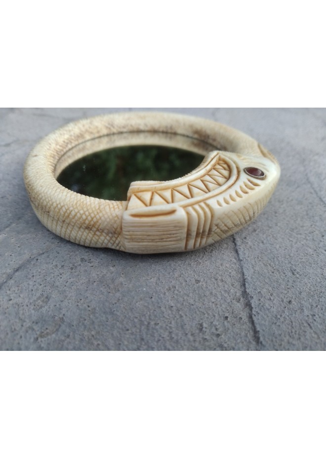Viking mirror with Jormungand design