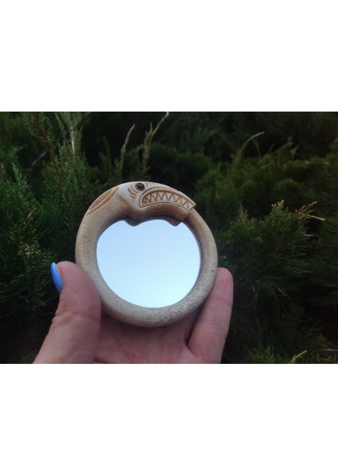 Viking mirror with Jormungand design