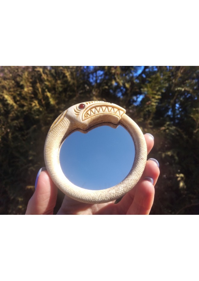 Viking mirror with Jormungand design