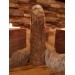 Old Norse God statue. Figurine of Odin with ravens. Óðinn sculpture. Moose antlers hand-carved
