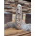Old Norse God statue. Figurine of Odin with ravens. Óðinn sculpture. Moose antlers hand-carved