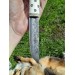 Handmade Vikings knife "Fenrir" with leather sheath. Wolf head knife.