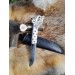 Handmade Vikings knife "Fenrir" with leather sheath. Wolf head knife.