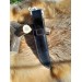 Handmade Vikings knife "Fenrir" with leather sheath. Wolf head knife.