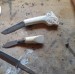 Handmade Vikings knife "Fenrir" with leather sheath. Wolf head knife.