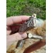  Vikings rune knife "Wolf" with leather sheath. Antler and wood hand-carved handle. Fenrir.