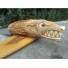 Norse Viking knife "Wolf". Moose antlers carved handle. Hand forged steel.