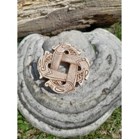 Pre-Viking Germanic four-headed Dragon knotwork talisman. Moose antlers hand-carved