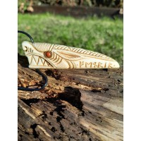 Fenrir. Claw necklace with wolf's head & runes. Moose antler