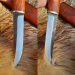 Hand-forged Viking raven knife. Bronze & wood handle