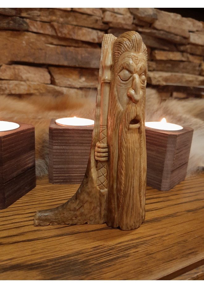 Odin sculpture, The Allfather. Norse God statue. 