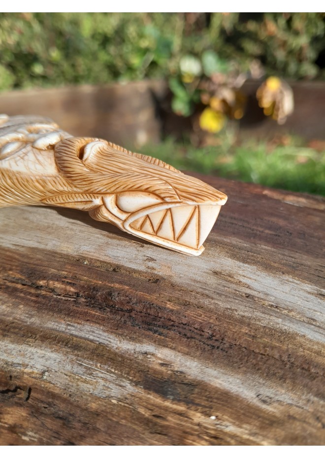 Unique Allfather God Odin pendant . Moose antlers hand-carved 