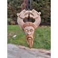 Unique Allfather God Odin pendant . Moose antlers hand-carved 
