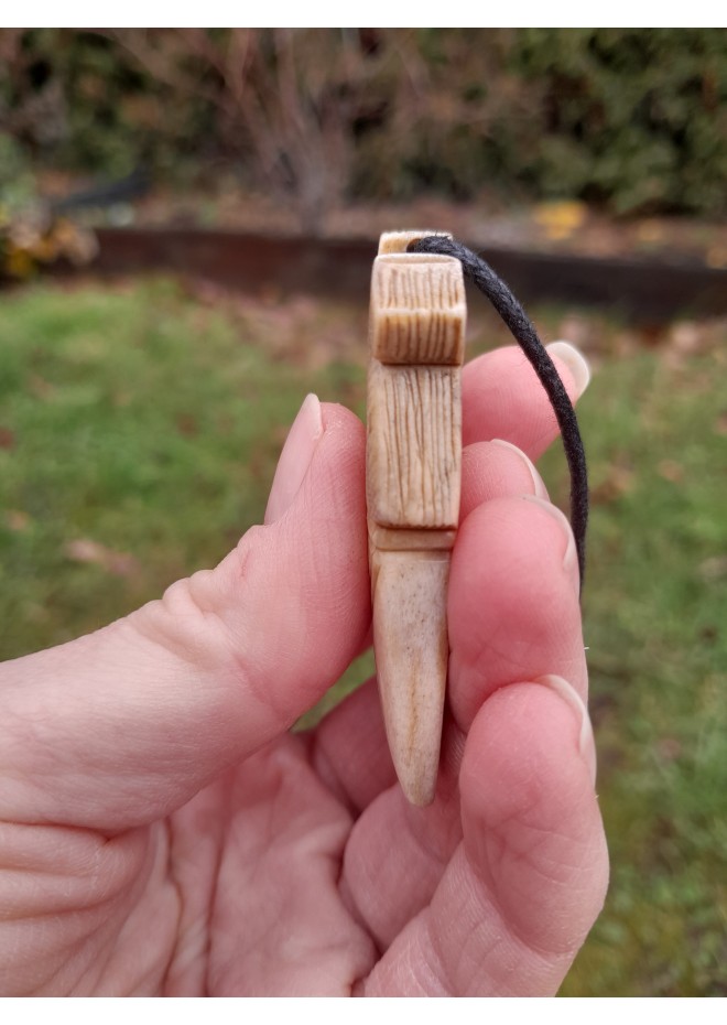 Viking style Dragon protection pendant. Moose antlers hand-carved