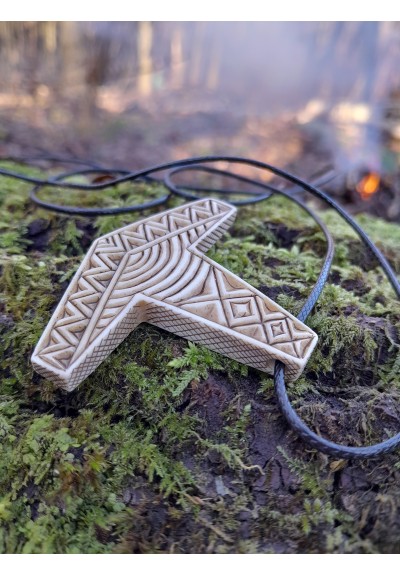 God Ukko's amulet. Viking Thor’s Hammer pendant. Mjolnir necklace. Ukonvasara necklace. Ukonkirves. Norse, Nordic age jewelry - hand-carving
