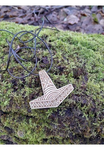 God Ukko's amulet. Viking Thor’s Hammer pendant. Mjolnir necklace. Ukonvasara necklace. Ukonkirves. Norse, Nordic age jewelry - hand-carving