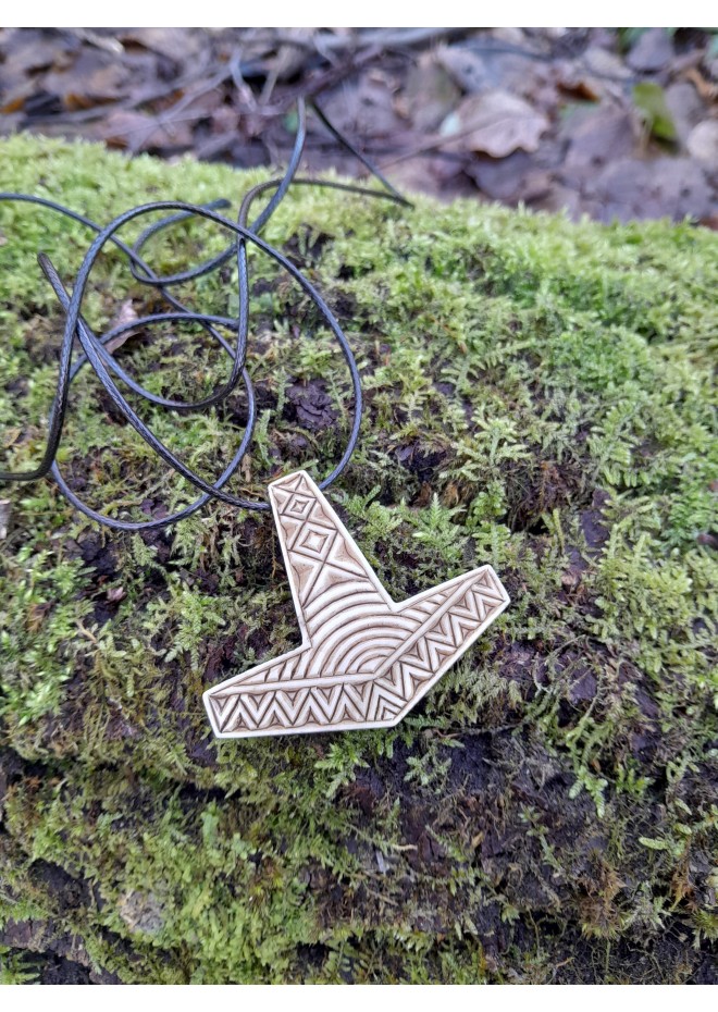 Mjolnir necklace. Moose antlers hand-carved