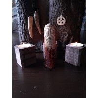 Old Norse God. Odin statue. The Allfather. Moose antlers hand-carved