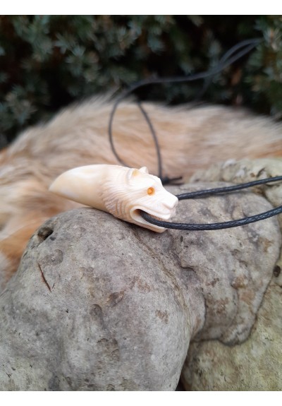 Small Viking bear amulet. Berseker warrior totemic necklace. Odin. Bear head talisman. Moose antlers hand-carved