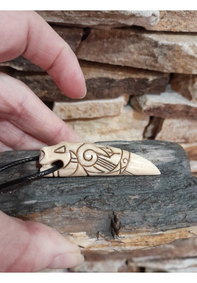 Hand-carved Dragon amulet.