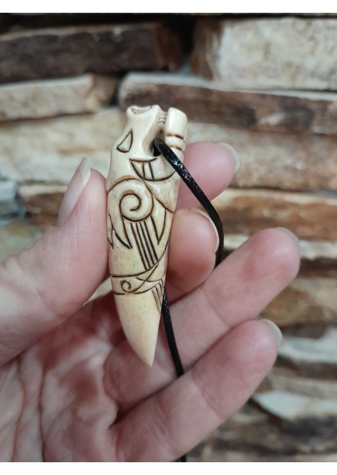 Hand-carved Dragon amulet -RS Artcraft