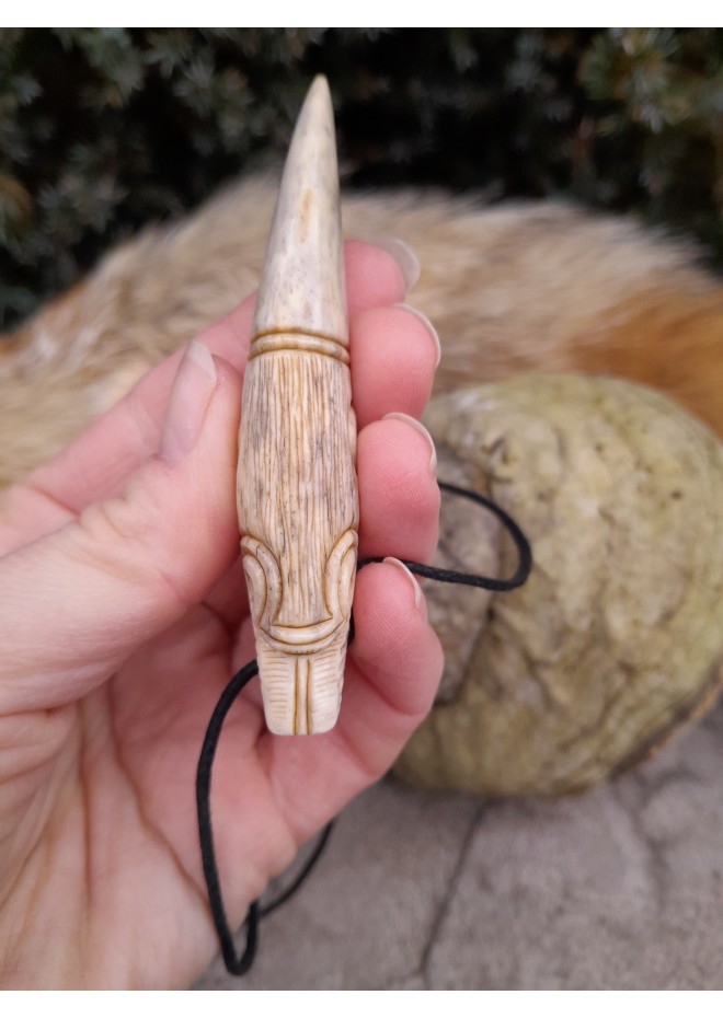 Hand-carved Viking Wolf amulet. Fenrir jewelry