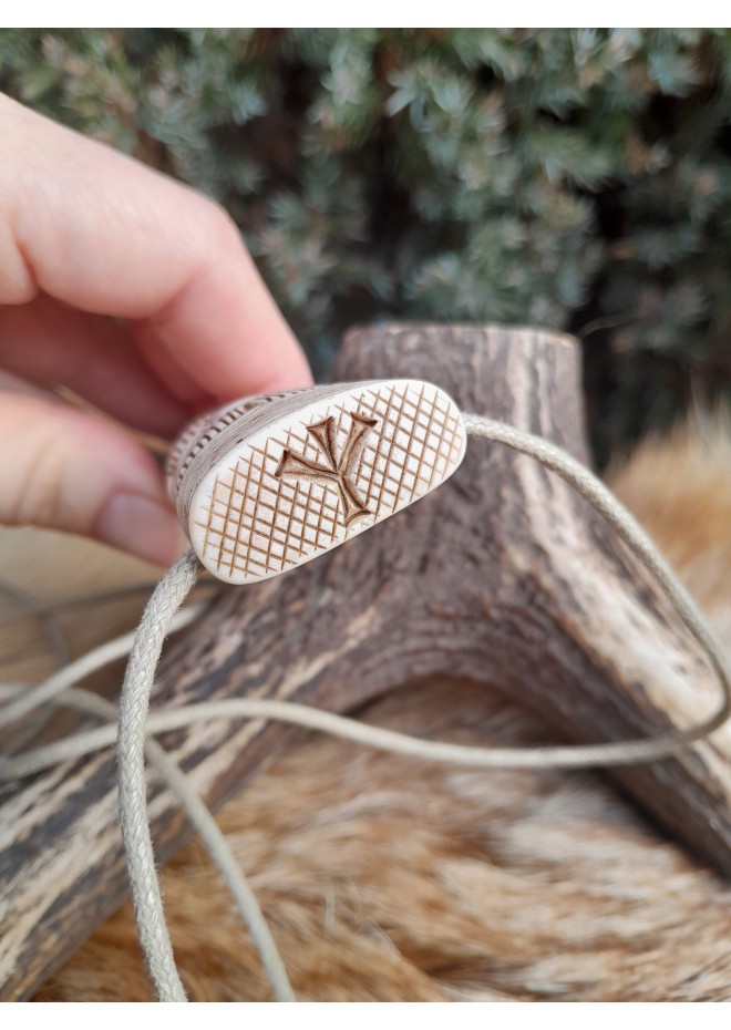 Viking God Odin amulet inspired by Norse mythology. Moose antlers hand-carved 