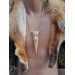 Viking God Odin amulet inspired by Norse mythology. Moose antlers hand-carved 